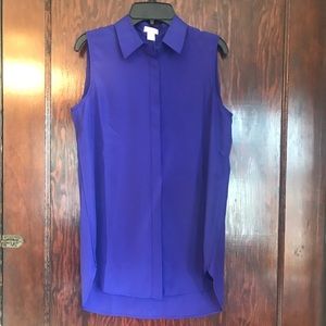 NWT J. Crew sleeveless violet purple button up top